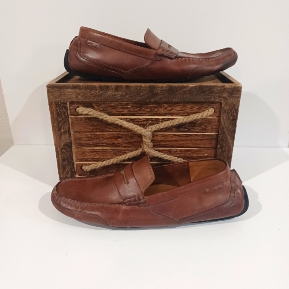 Men’s Clarks Slip On Penny Driving Loafers Sz 12